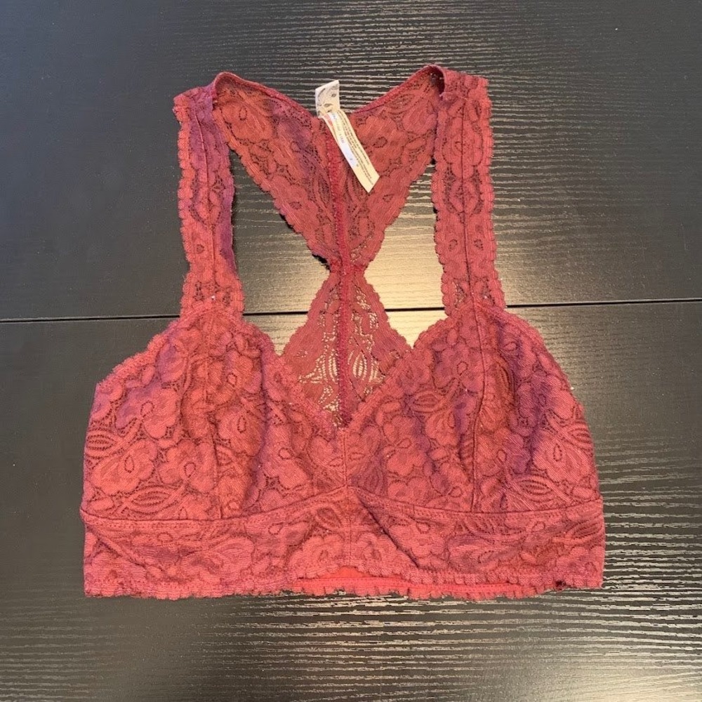 Intimately Free People Galloon Lace Racerback Bralette Boho Festival Women Small